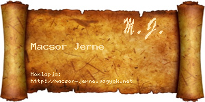 Macsor Jerne névjegykártya